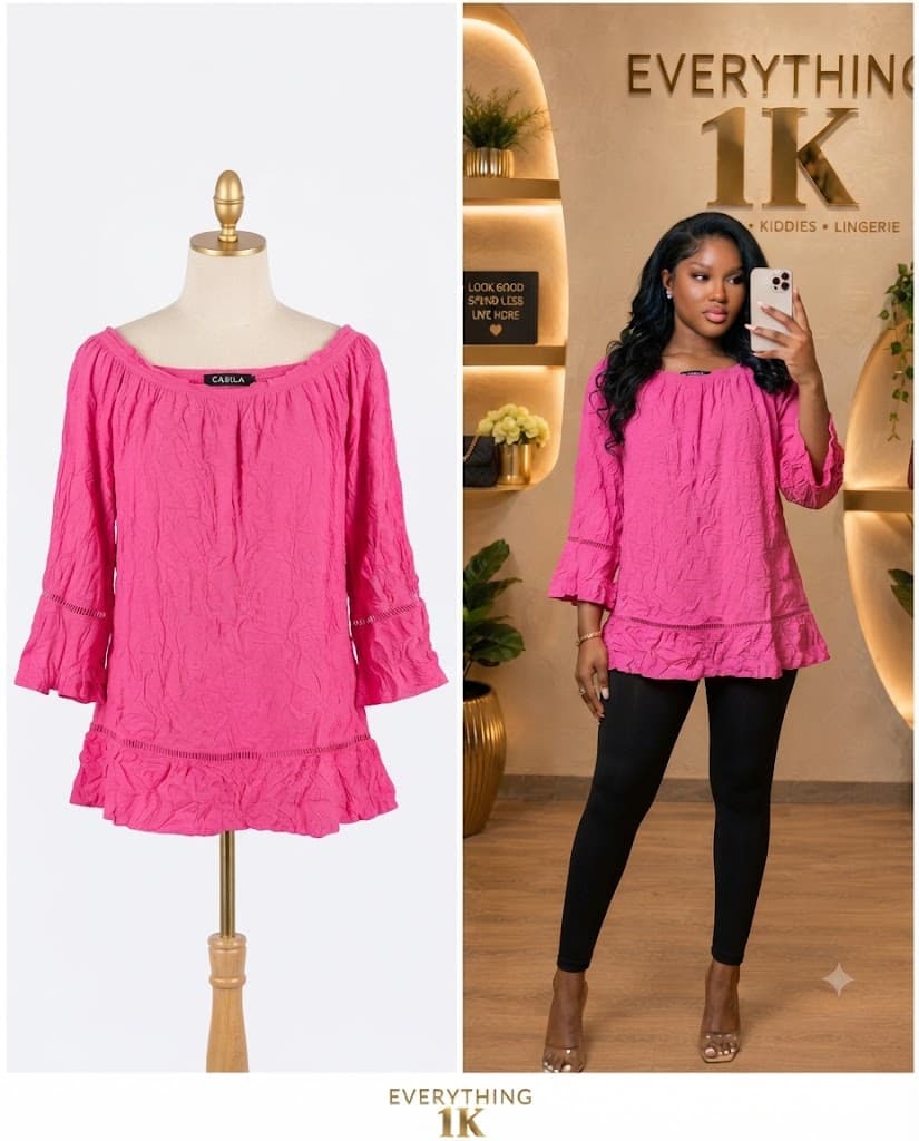 Pink Casual Off-The-Shoulder Blouse