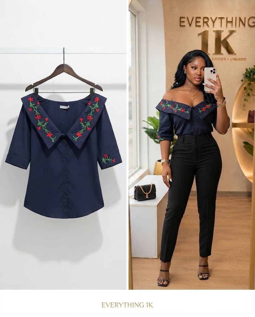 Pre-loved Floral Embroidered Off-the-Shoulder Blouse