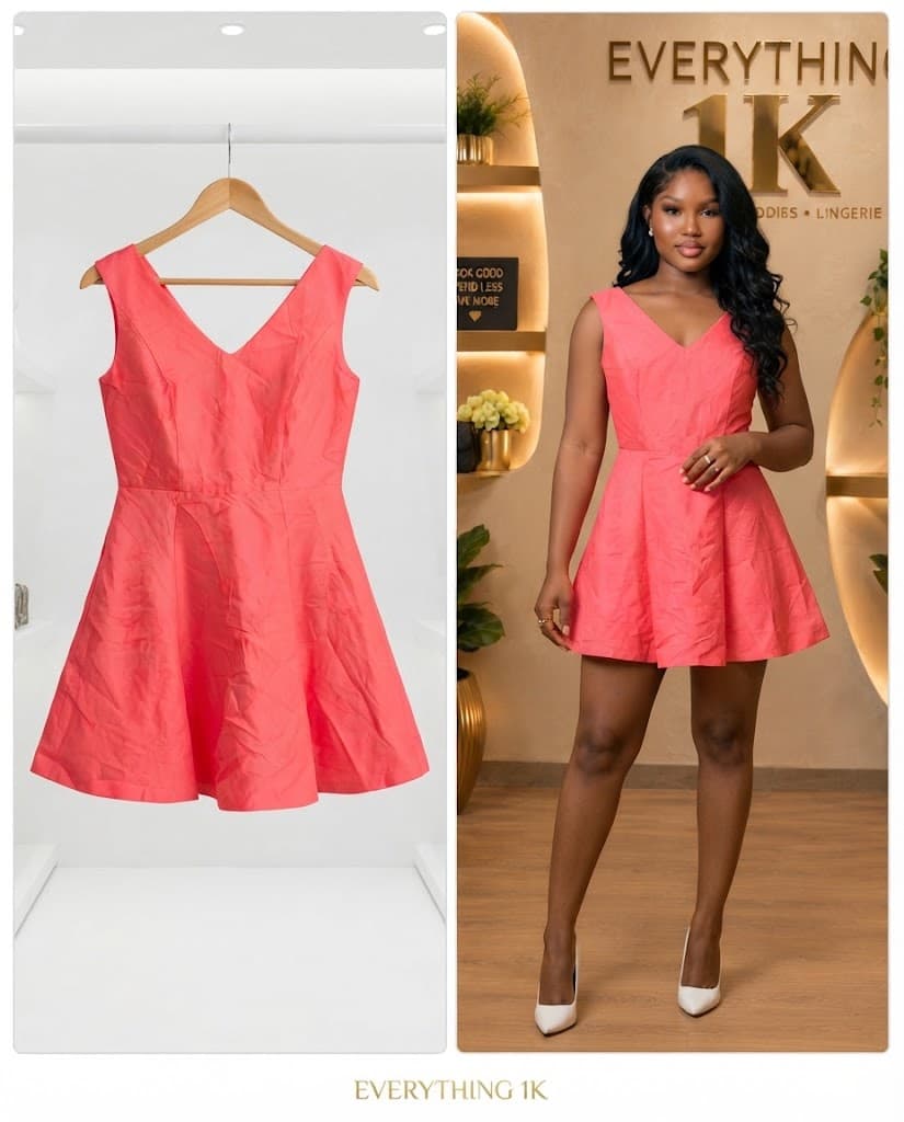 Coral Pink Skater Mini party Dress