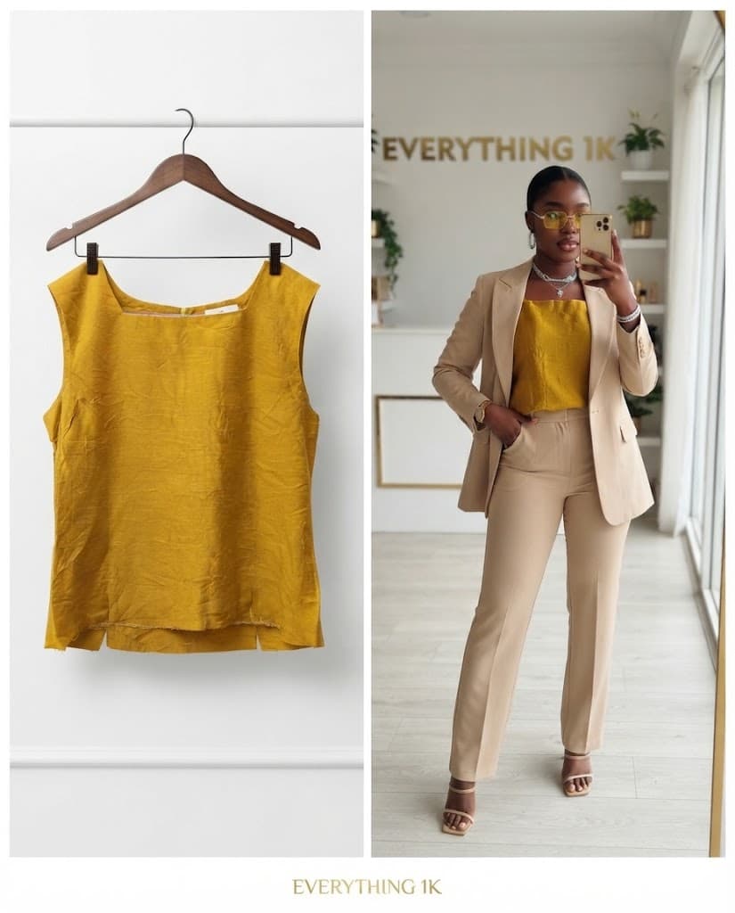 Pre-loved Square-Neck Sleeveless Blouse