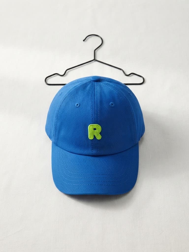 Teens Royal Blue Baseball Cap with Green Embroidered "R"