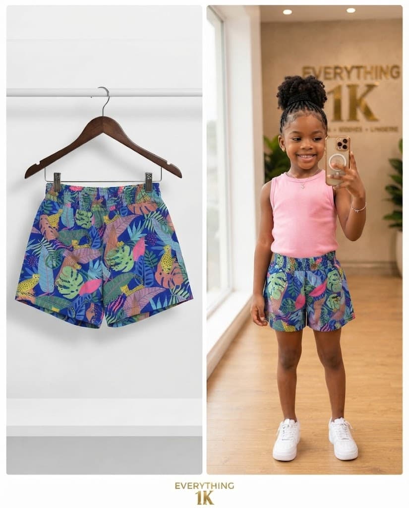 Pre-loved Tropical Leaf Pattern Shorts 5-8 years