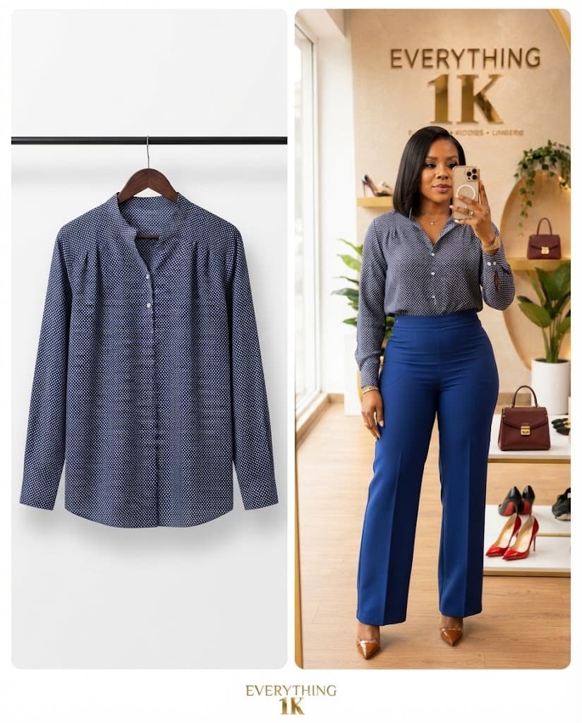 Pre-loved Long-Sleeve Patterned Blouse