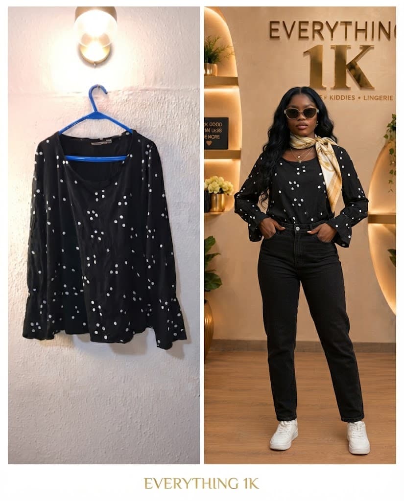 Stylish Casual Black&White Top
