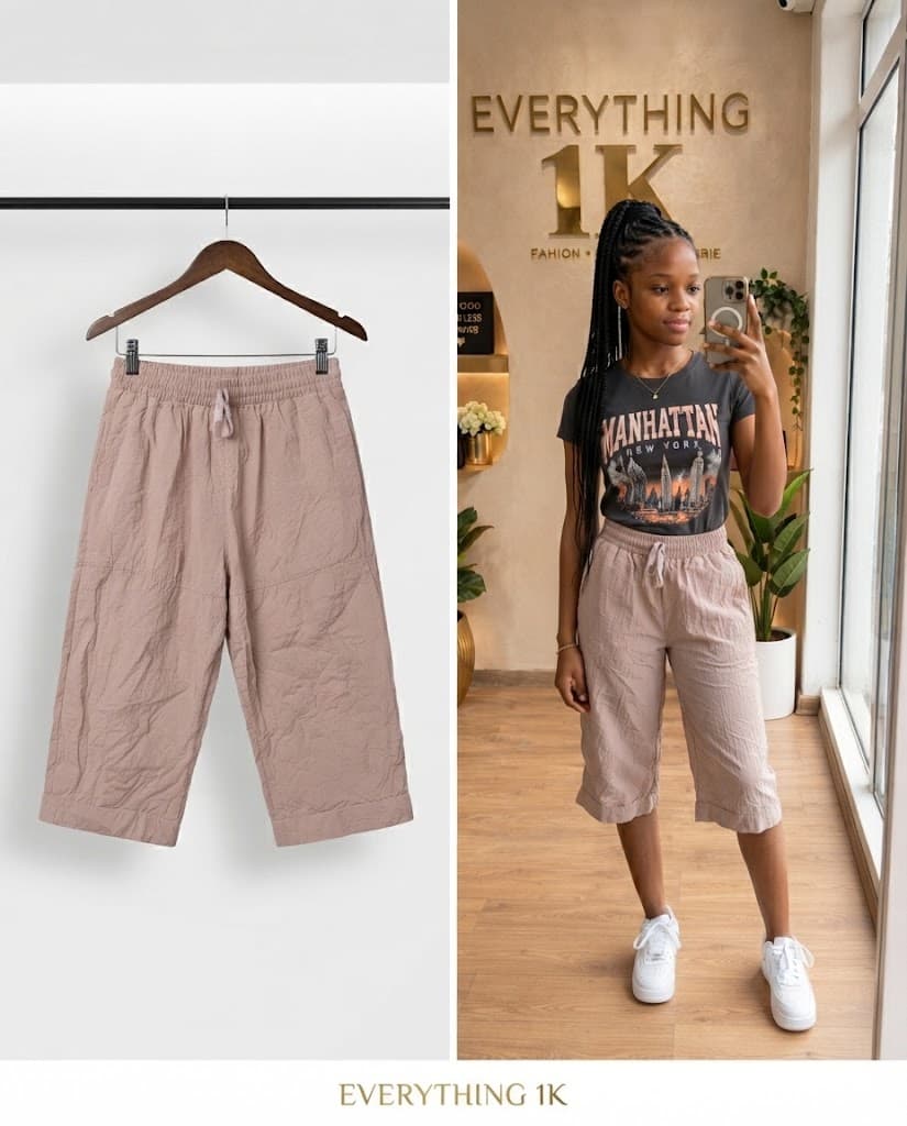 Pre-loved Girls Drawstring Utility Crop Trousers