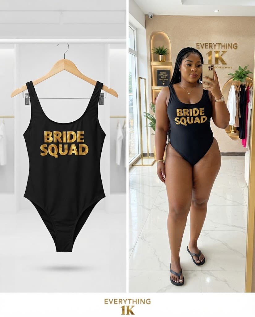 Bride Squad Black One-Piece