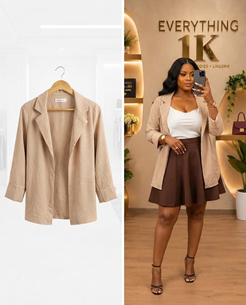 Open-Front Relaxed Blazer