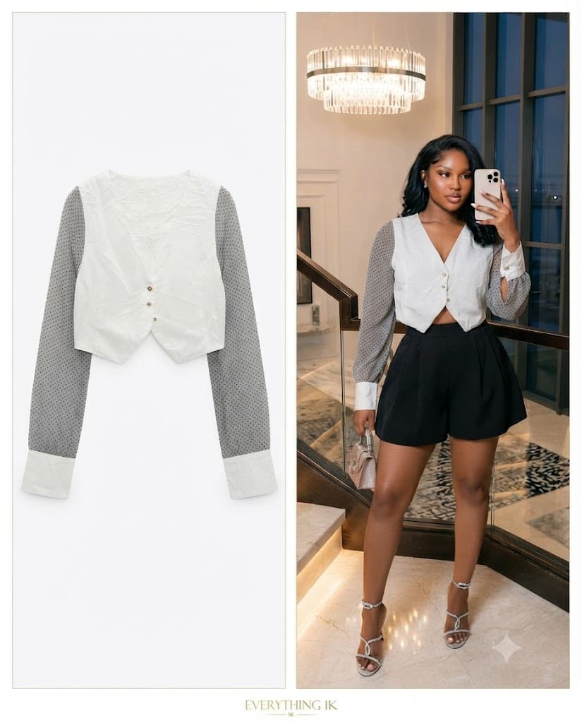 Chic Polka Dot Sleeve Vest Top