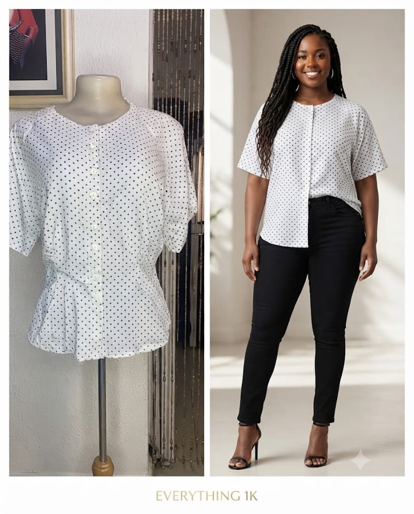 Stylish White Polka dot shirt