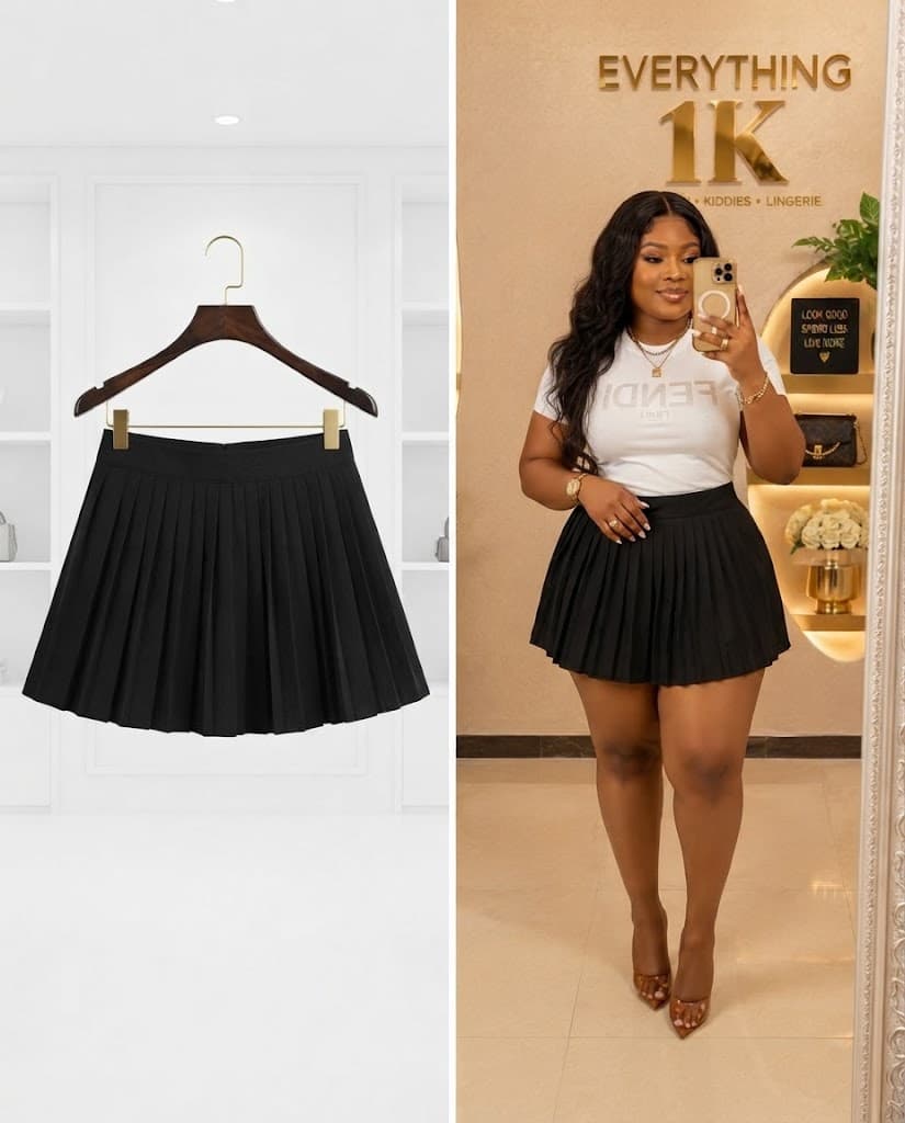 Classic Black Pleated Mini Skirt