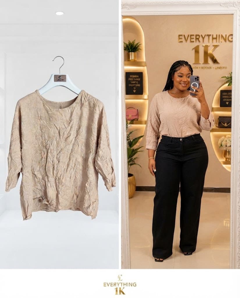 Beige Casual Textured Blouse