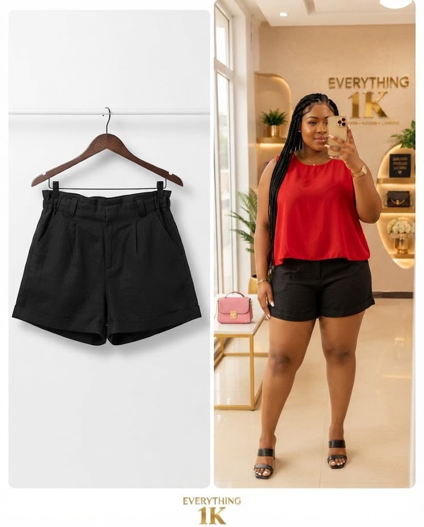 Pre-loved High-Waisted Cuffed Tailored Shorts