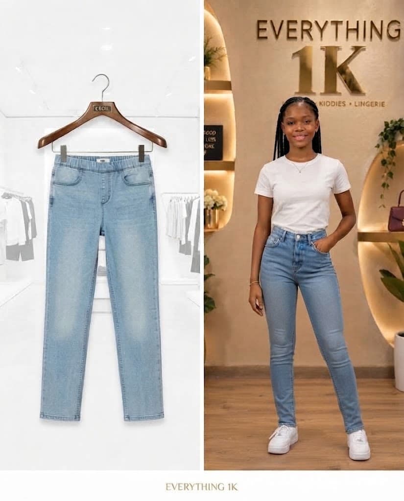 Light Wash Stretch Soft Denim Jeans (Ages 11-12)