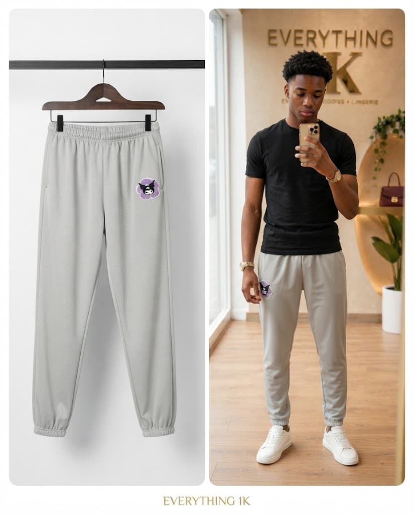 Pre-loved Boys Mesh Jogger Pants with Anime Character Graphic