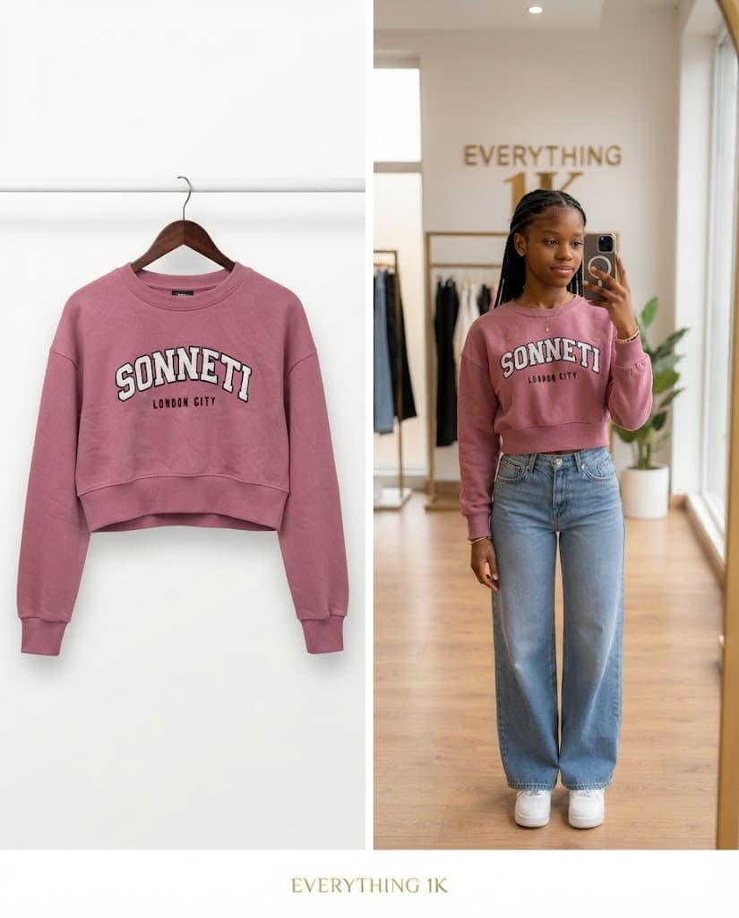 Pre-loved girls "Sonneti London City" Cropped Sweatshirt