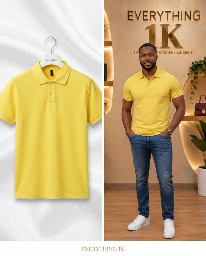 Casual Vibrant Yellow Polo Shirt