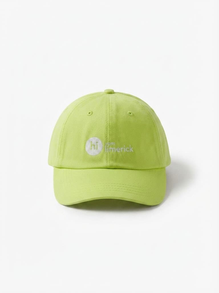 Kids Lime Green "Hi Limerick" Embroidered Baseball Cap