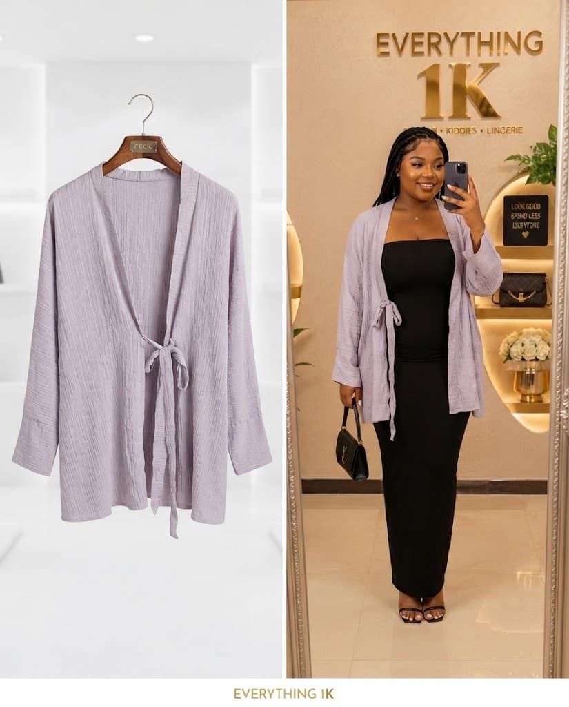 Lilac Textured Open-Front Cardigan jacket