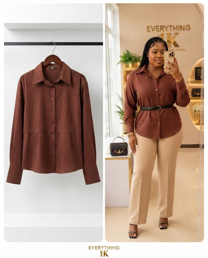 Pre-loved Long-Sleeve Striped Button-Down Shirt
