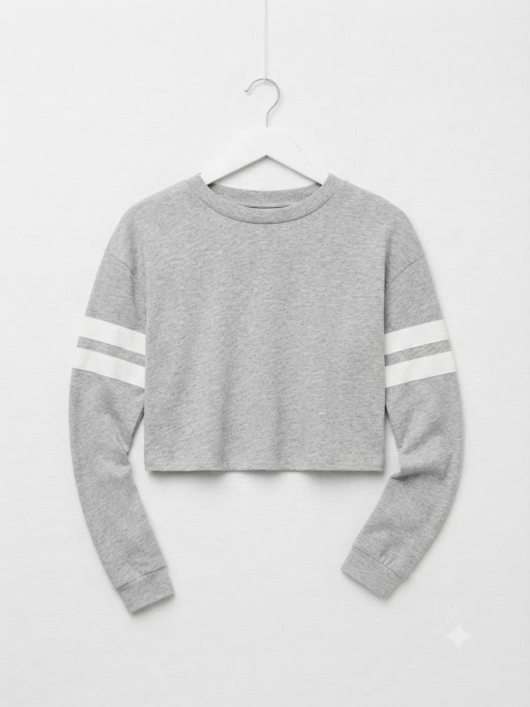 Pre-loved Athletic Stripe Crop Sweatshirt