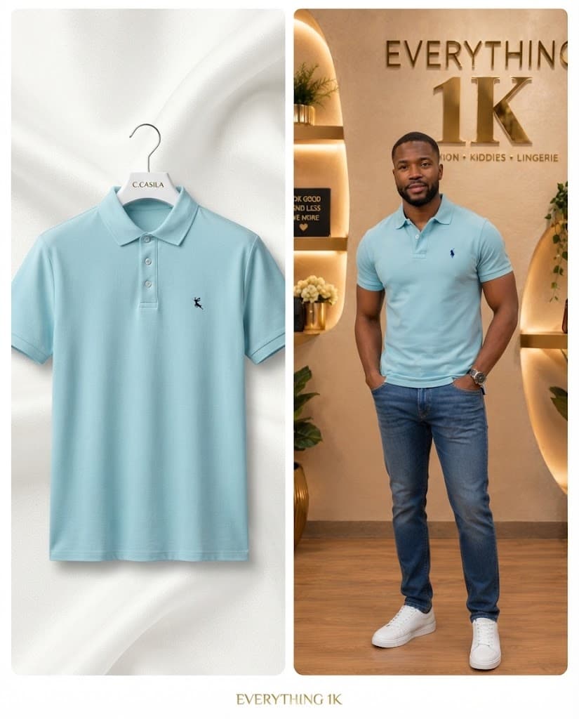 Casual Sky Blue Polo Shirt