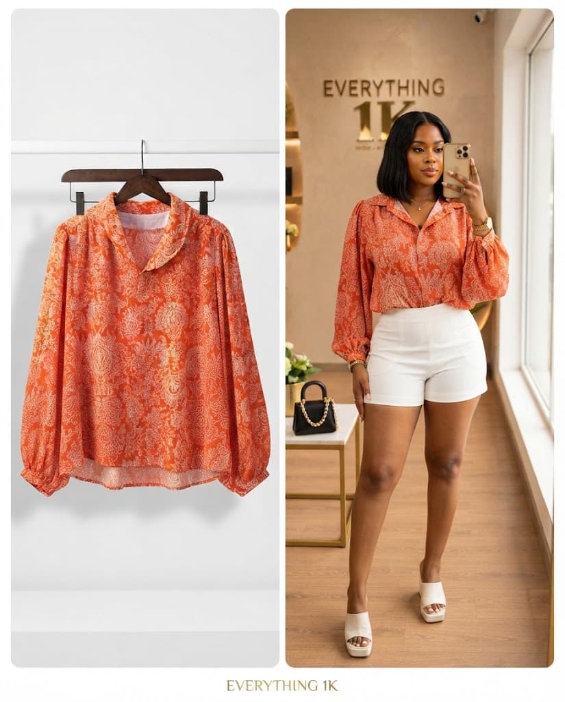 Pre-loved Long-Sleeve Paisley Print Blouse
