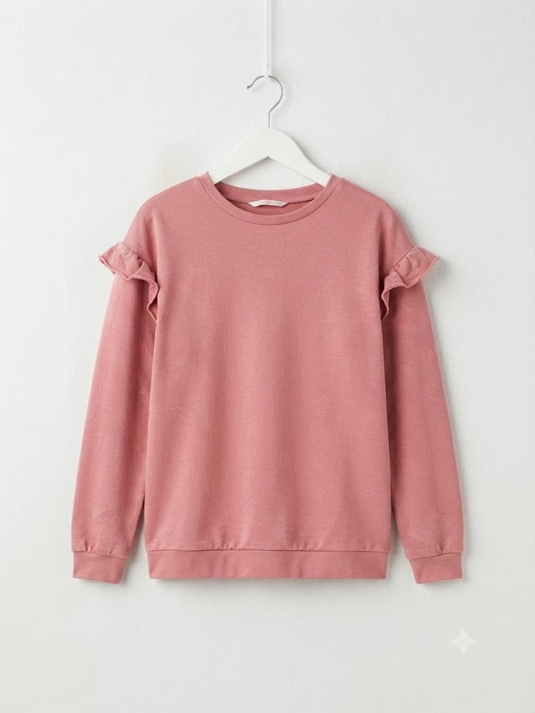 Pre-loved Girls Ruffle-Shoulder Sweatshirt 14-17 years,