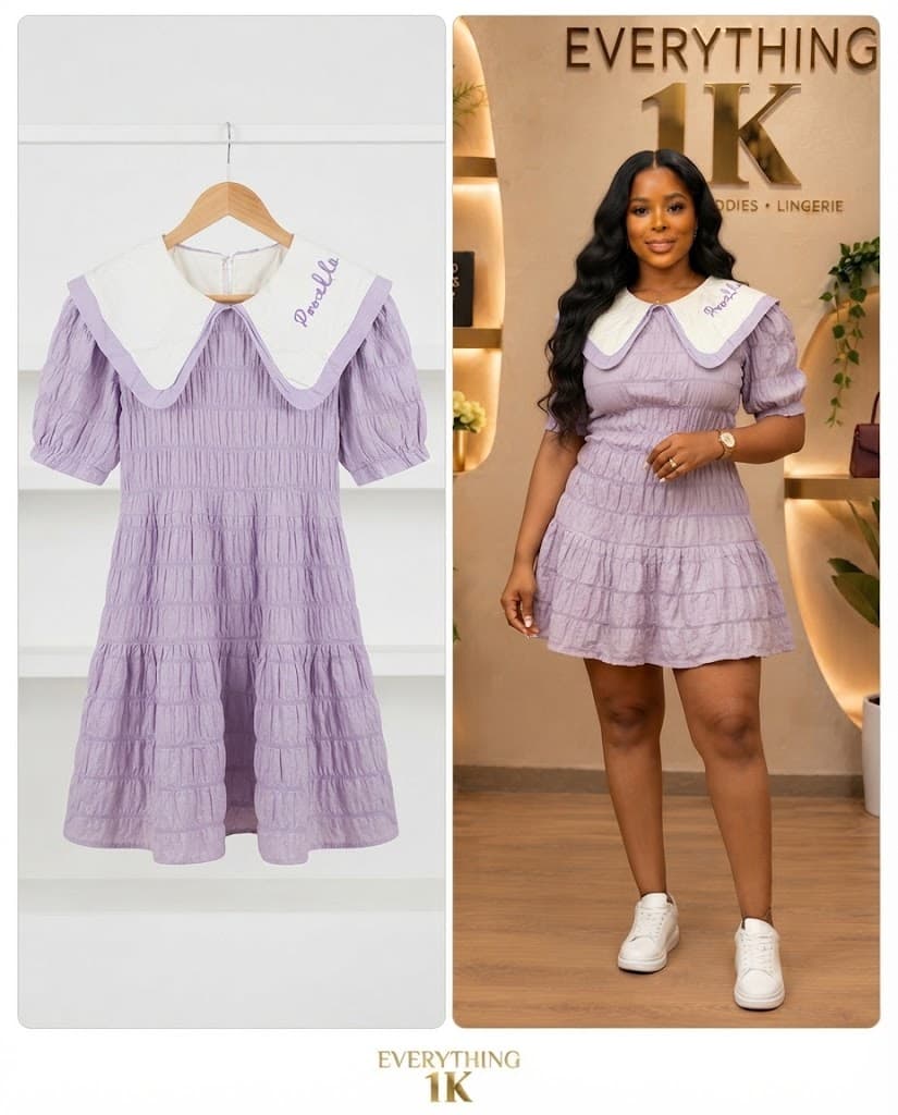 Lavender “Procella” Collar Mini casual Dress