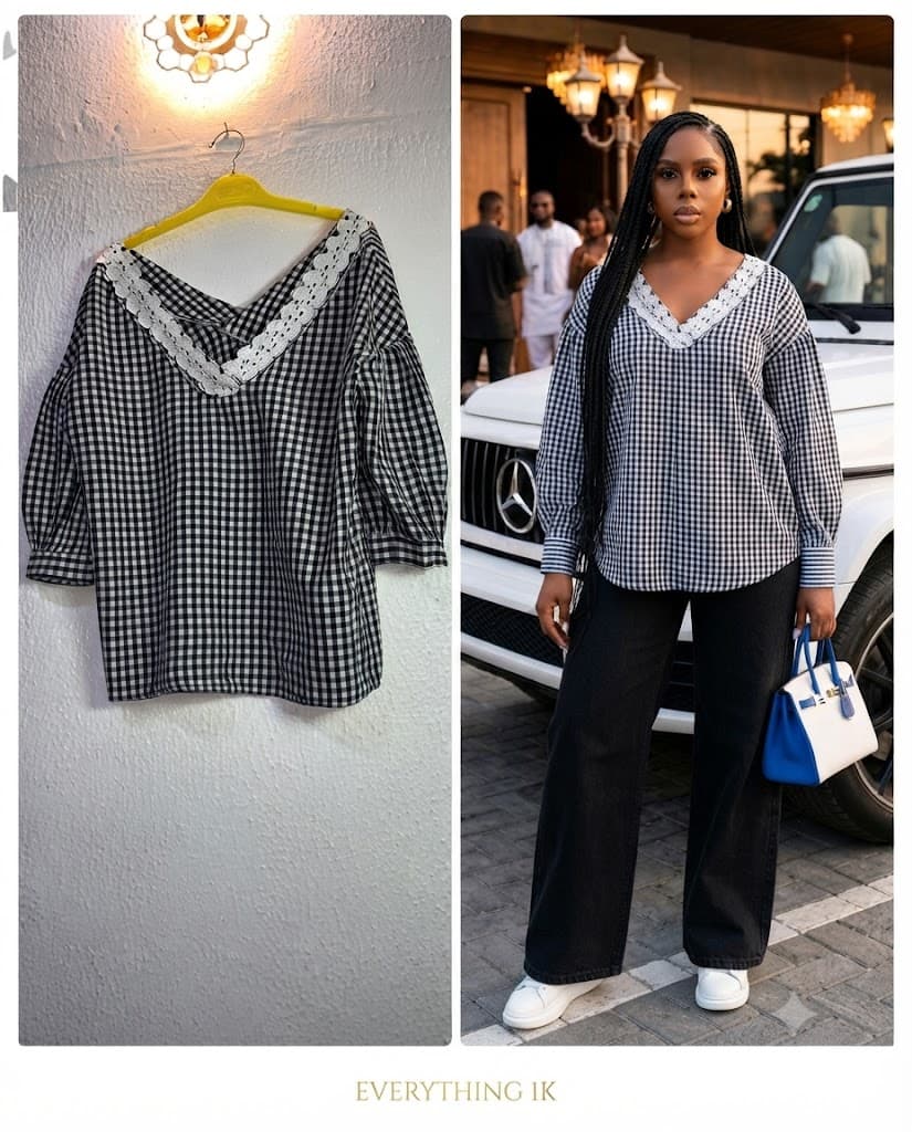 Premium Black &White Checkers Top