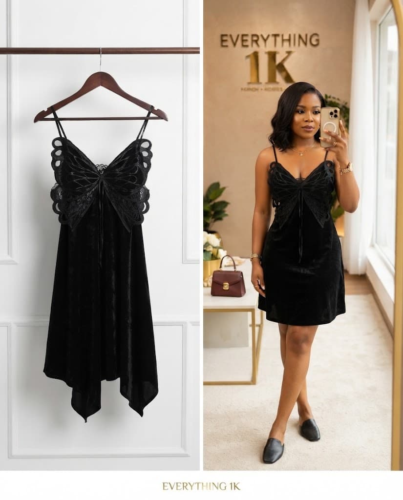 Pre-loved Velvet Butterfly Lace Slip Dress