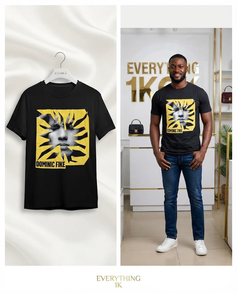 Casual Black Dominic Fike Graphic Print T-Shirt