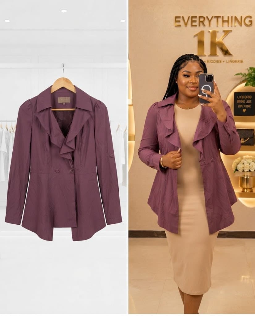 Ruffled Collared Peplum Jacket