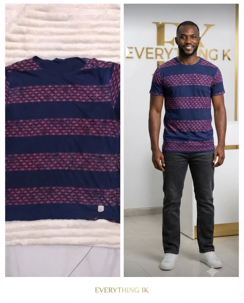 Geometric Diamond Stripe Crewneck Tee