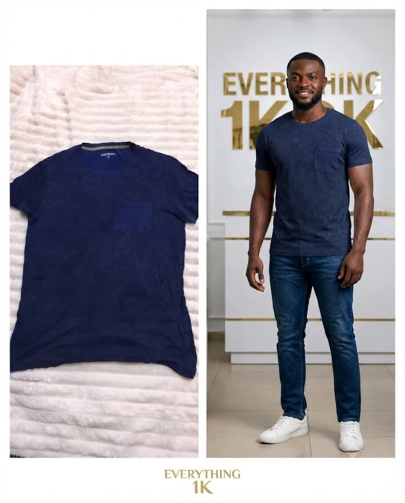 Subtly Patterned Pocket Tee