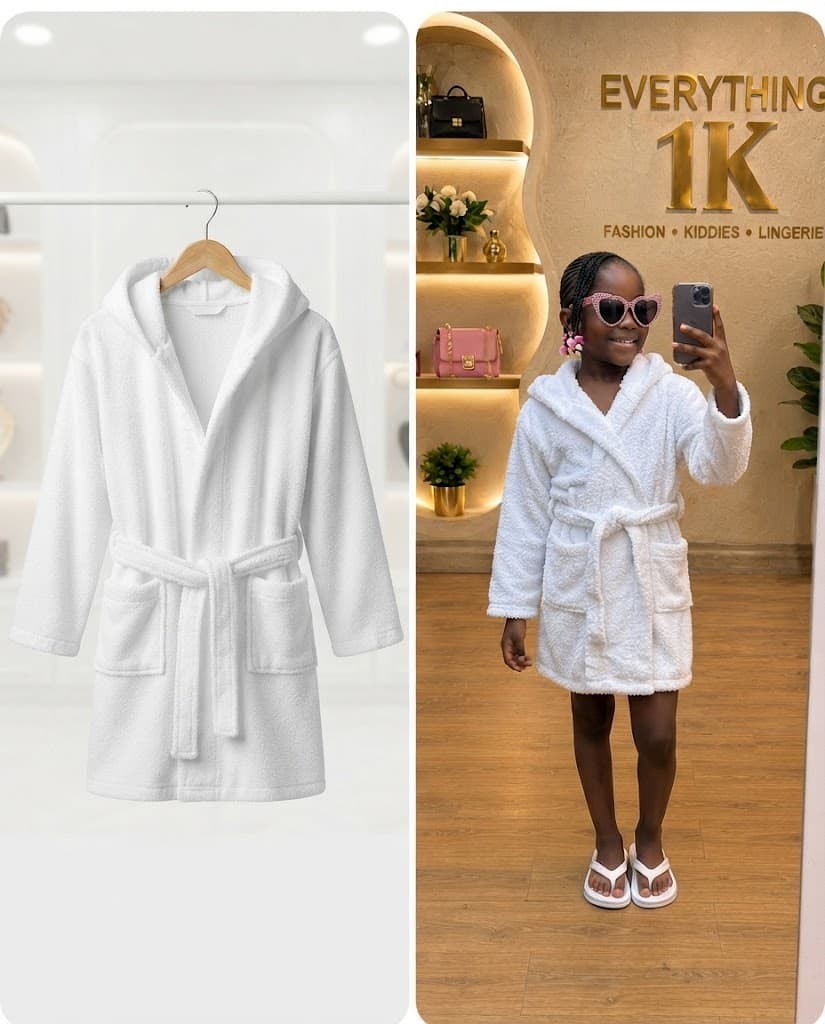 Classic Plush kids White Bathrobe 4-6 Years