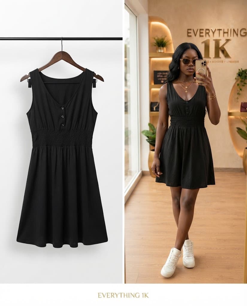Pre-loved V-Neck Smocked Waist Mini Dress