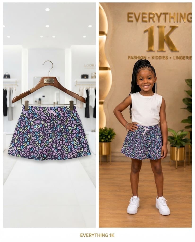 Multi-Color Leopard Print Skirt (Ages 5-6)