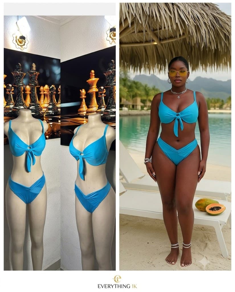 Bright Blue Front-Tie Bikini Set
