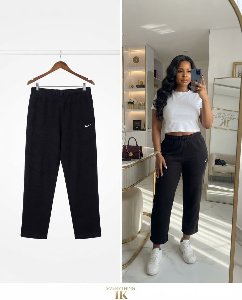 Black Nike Minimalist Logo Joggers (Regular Length, Size 10-12)