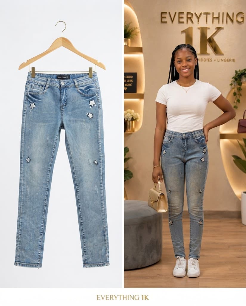 Casual Star-Embellished Slim Jeans waist 28/30