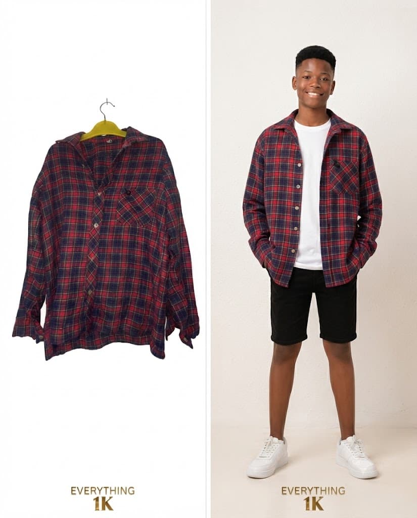 Pre-loved Plaid Flannel Button-Down Shirt 11-14 years