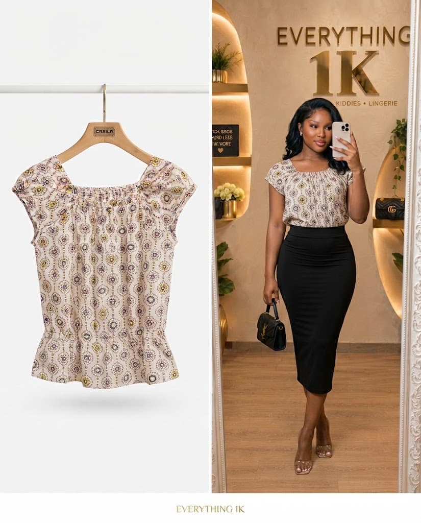 Cream Casual Textured Crop Top
