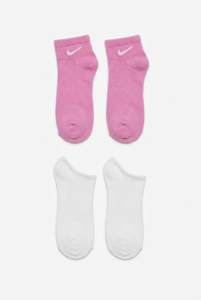 Nike Pink and White Athletic Ankle Socks