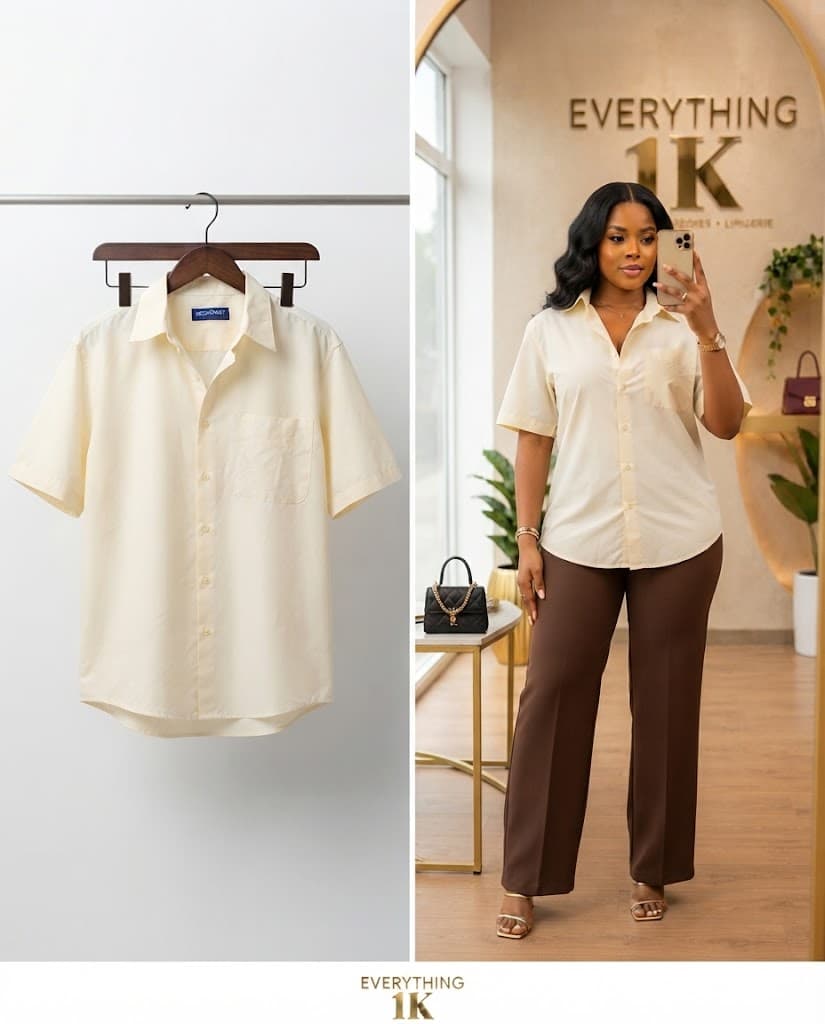 Pre-loved Short-Sleeve Collared Button-Down Shirt