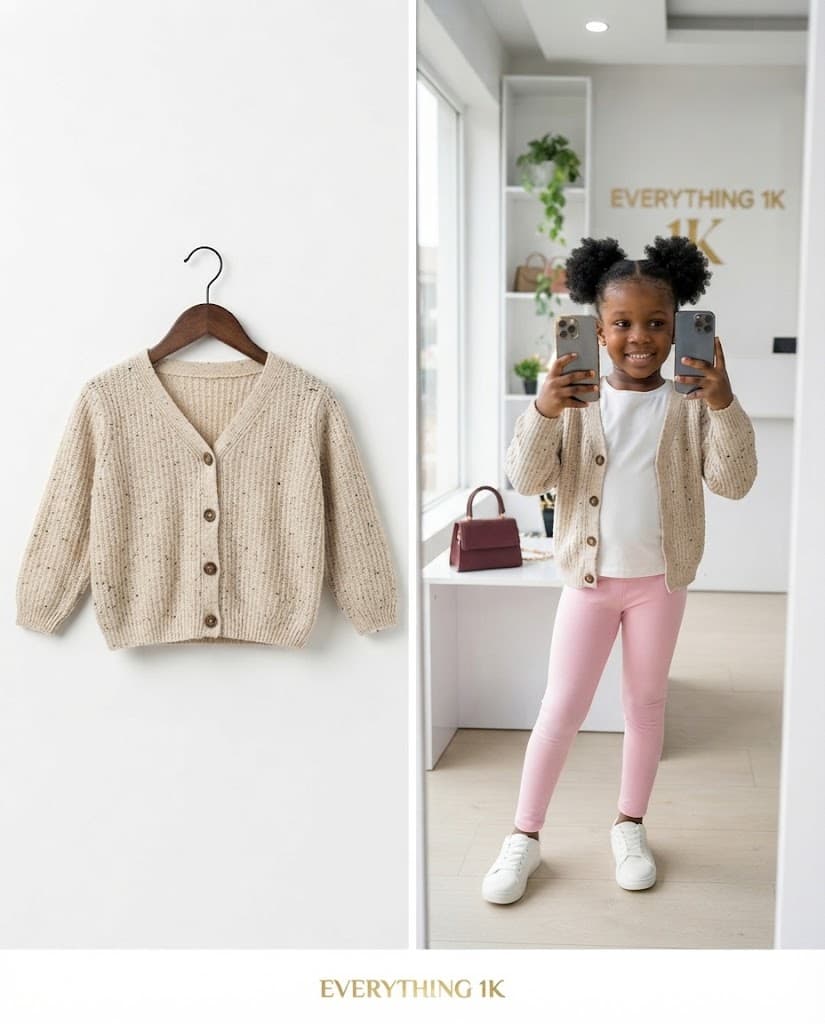 Pre-loved Speckled Knit Button-Up Cardigan 2-4 yesrs