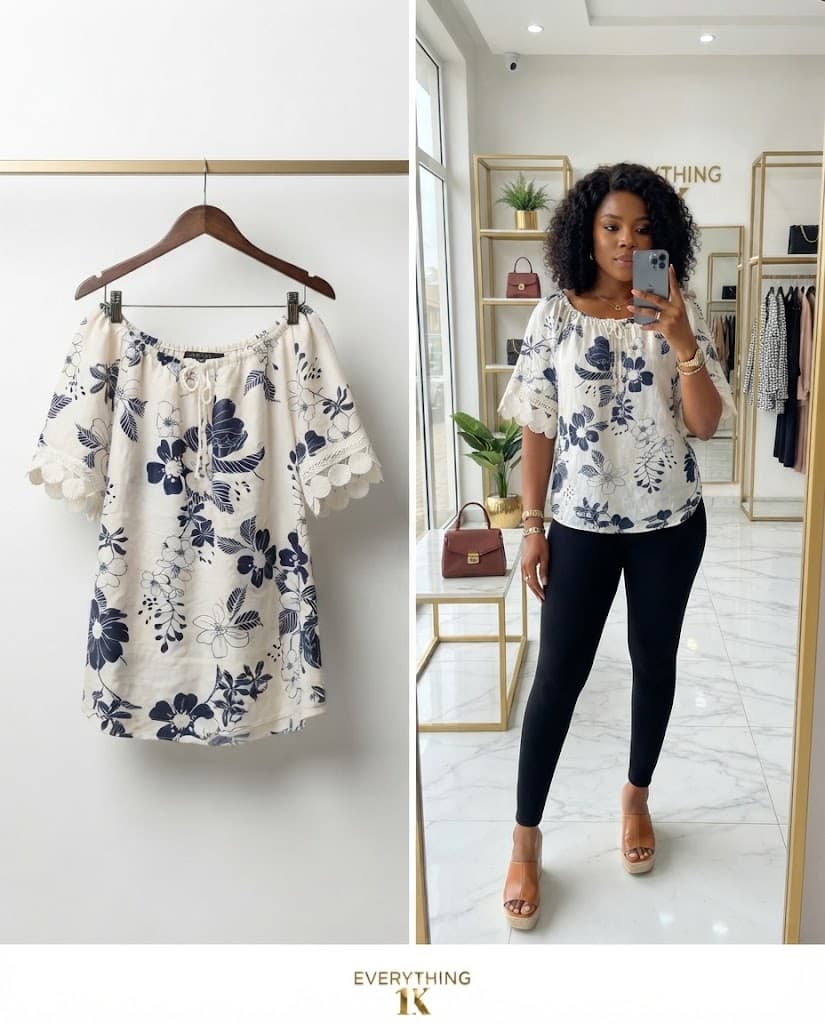 Pre-loved Off-the-Shoulder Floral Blouse