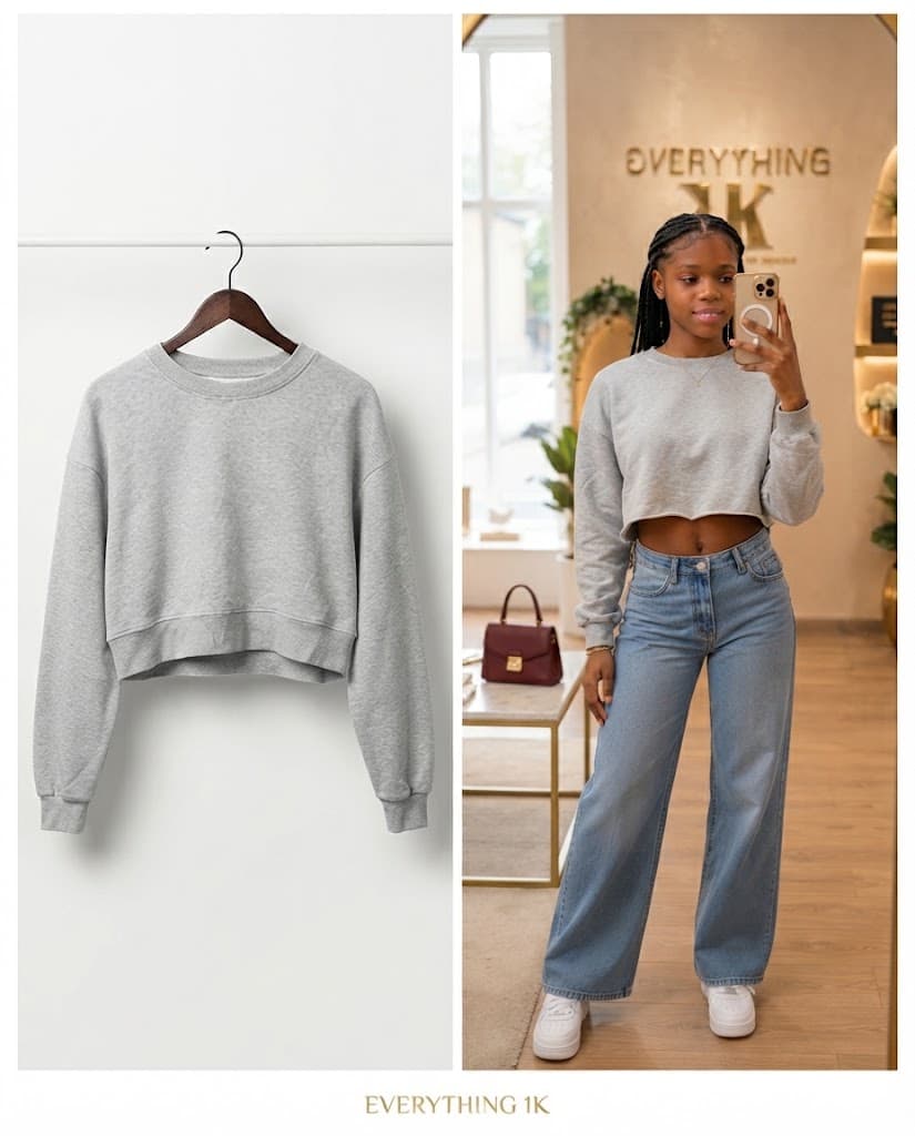 Pre-loved Girls Cropped Crewneck Sweatshirt