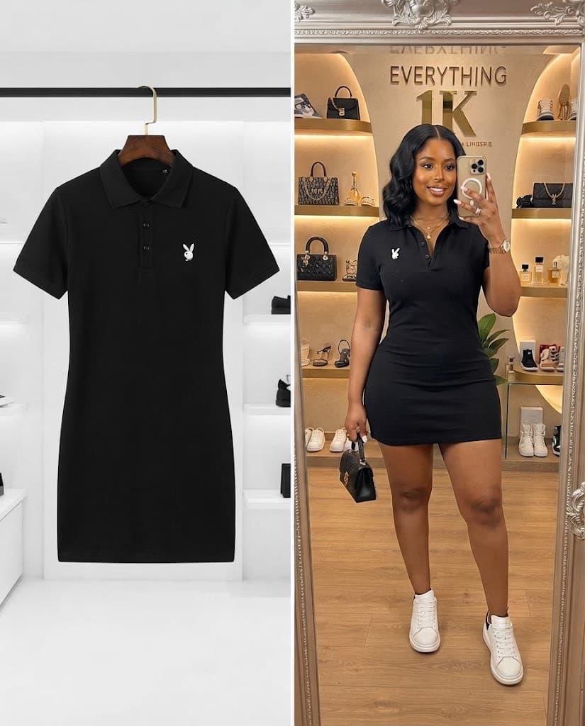 Black Play Boy Polo Mini dress