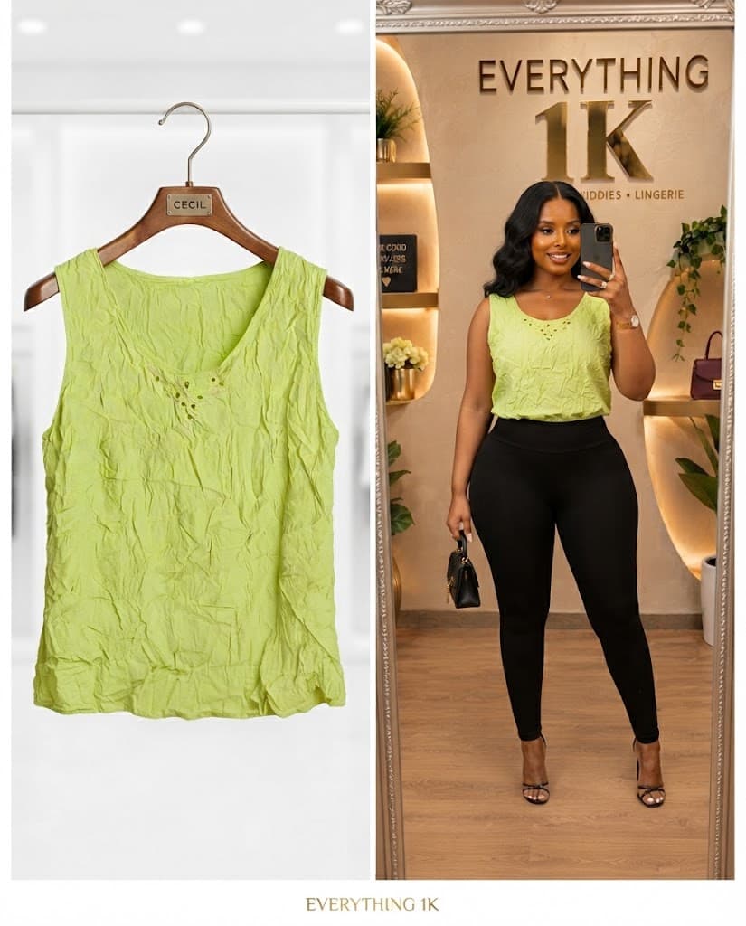 Lime Green Casual Tank Top