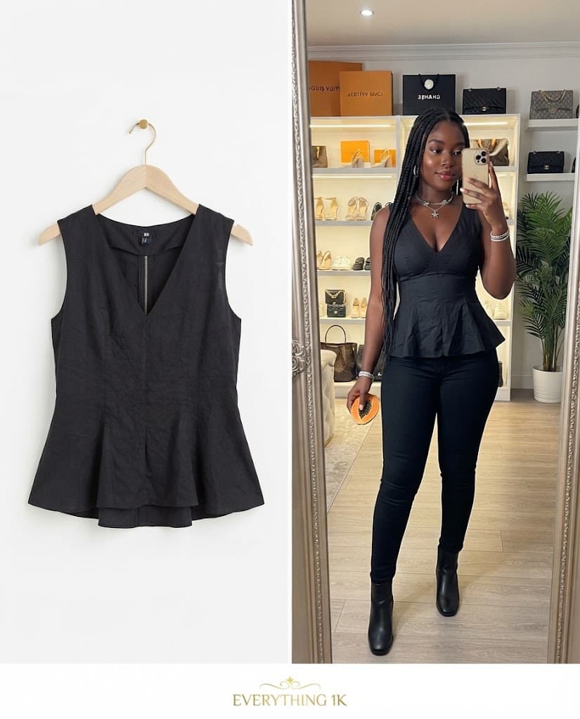 Party Black Sleeveless Peplum Top